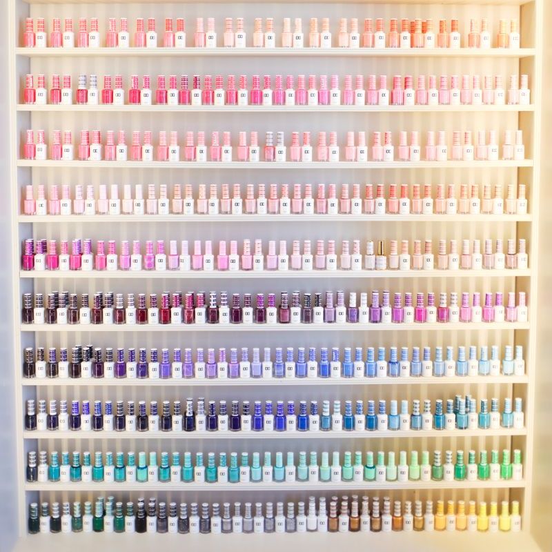 Wall of nail polish colors to choose from, Venus Spa Nails, Florence KY